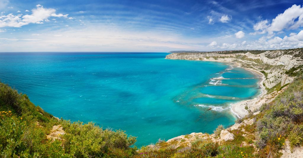 landscape with sea and blue sky, Cyprus